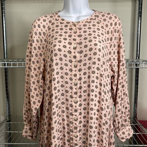 J Crew Pink Medallion Print Handkerchief Maxi Shirt Dress Size S Old Money - Picture 10 of 15